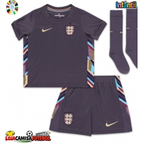 Camisa de Futebol Inglaterra Equipamento Secundário Infantil Europeu 2024 Manga Curta (+ Calças curtas)
